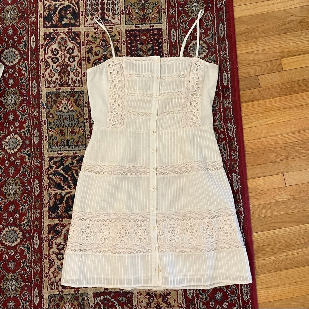 Reformation Ivory Button-front Dress